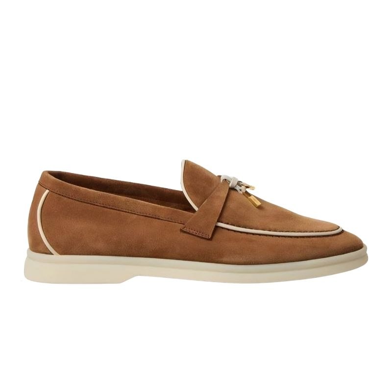 Loro Piana Summer Charms Walk Loafer Suede Vicuna