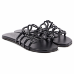 LOEWE Petal Anagram slide in soft calfskin black