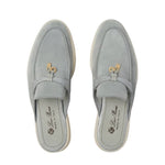 Loro Piana Charms Walk Babouche Suede Eucalyptus