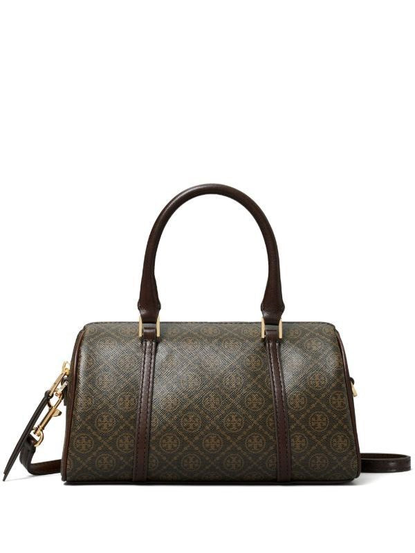 Tory Burch T Monogram Coated Canvas Petite Barrel Bag