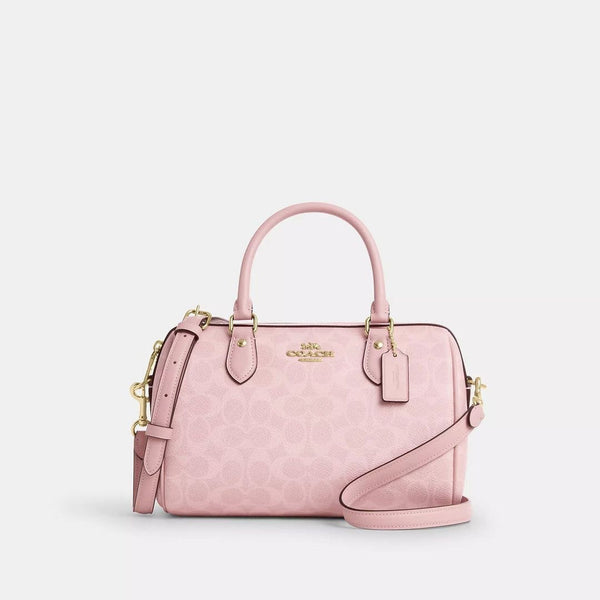 Coach Mini Rowan Crossbody Bag In Signature Canvas Pink