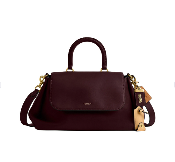 Coach Slouchy Rogue Top Handle Bag Burgandy