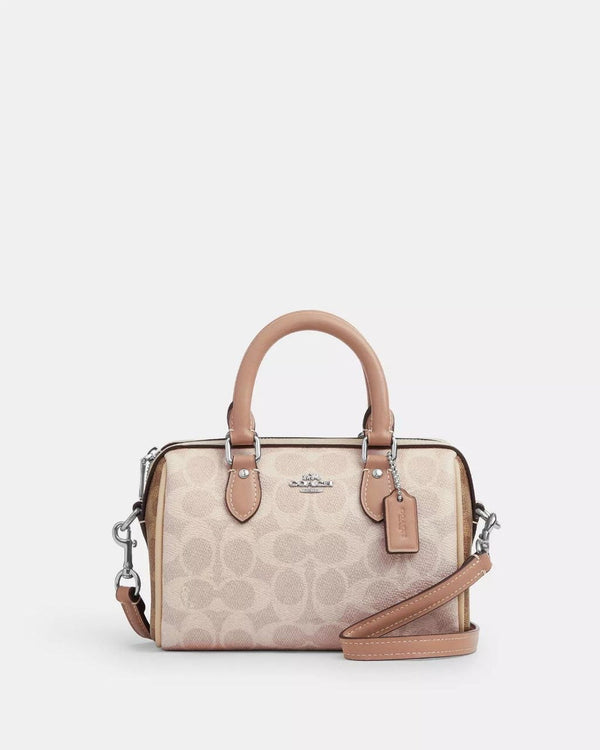 Coach Mini Rowan Crossbody Bag In Signature Canvas Sand