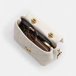 Coach Quilted Tabby 20 shoulder bag in brown nappa leather Chalk