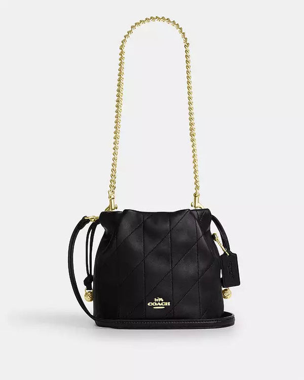 Coach Faye Mini Drawstring Bag With Quilting Black