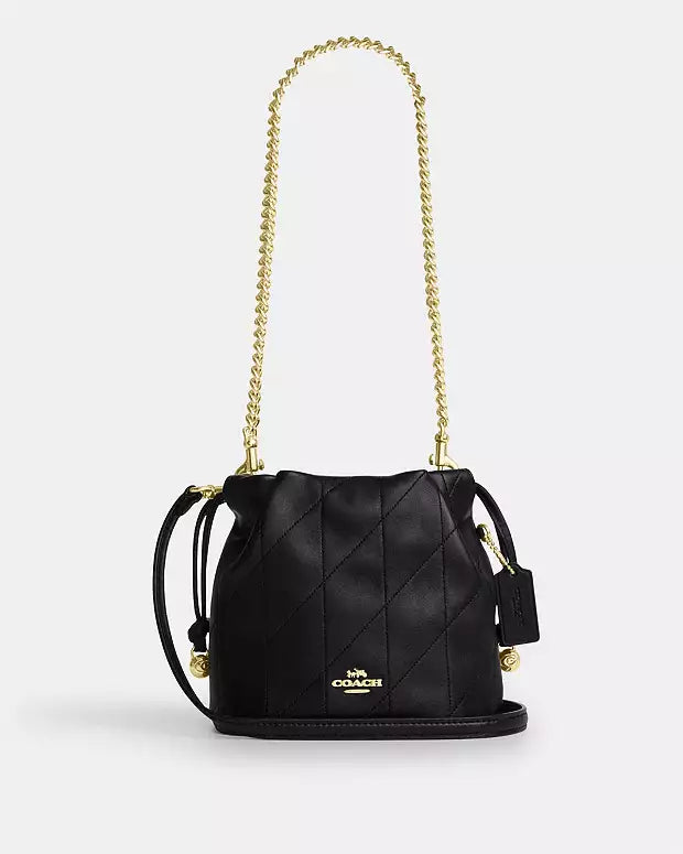 Coach Faye Mini Drawstring Bag With Quilting Black