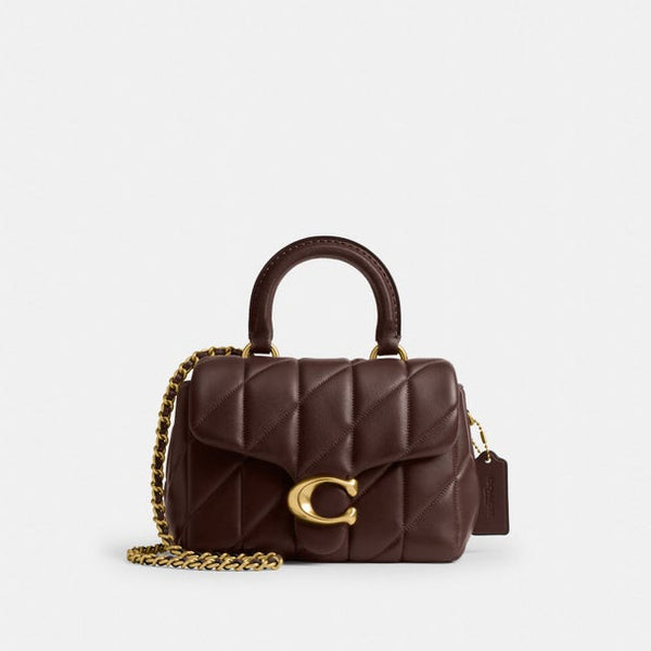 Coach Quilted Tabby 20 shoulder bag in brown nappa leather Brown