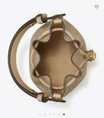 Tory Burch T MONOGRAM LEATHER BUCKET BAG