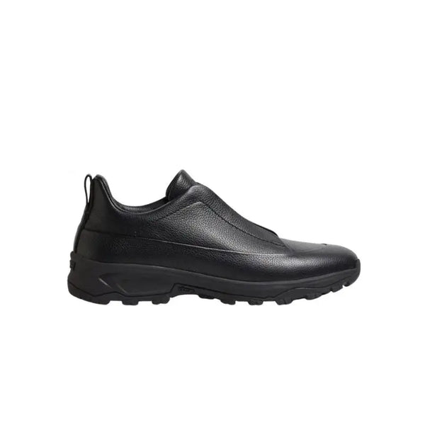 Zegna Leather Triple Stitch Monte Black