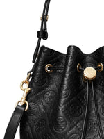 Tory Burch T MONOGRAM LEATHER BUCKET BAG  Black