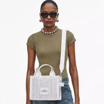 MARC JACOBS THE CRYSTAL SMALL TOTE BAG White