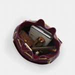 Coach Evelyn Shoulder Bag With Quilting Burgundy