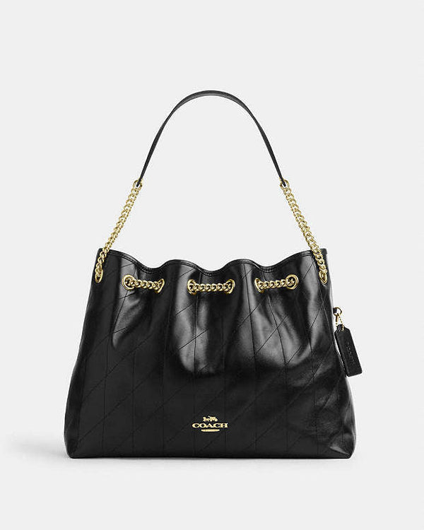 Coach Evelyn Shoulder Bag With Quilting Black