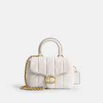 Coach Quilted Tabby 20 shoulder bag in brown nappa leather Chalk