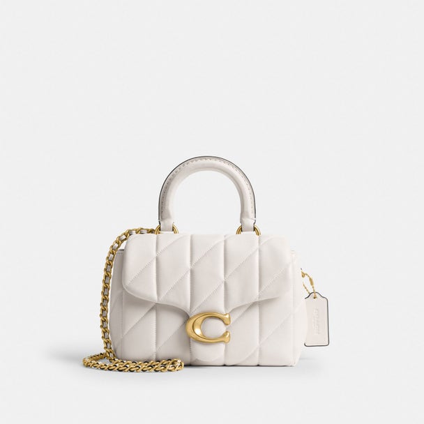 Coach Quilted Tabby 20 shoulder bag in brown nappa leather Chalk