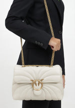 Pinko Classic Love Puff shoulder bag in ivory white