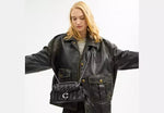 Coach Tabby Shoulder Bag 26 With Pillow Quilting Black/Silver