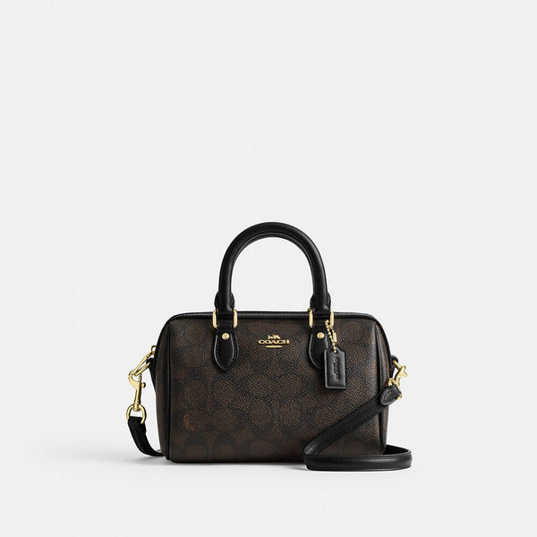Coach Mini Rowan Crossbody Bag In Signature Canvas Brown