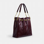 Coach Evelyn Shoulder Bag With Quilting Burgundy