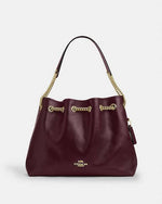 Coach Evelyn Shoulder Bag With Quilting Burgundy