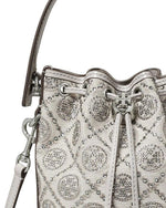 Tory Burch T MONOGRAM LEATHER BUCKET BAG Grey