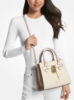 Michael Kors Hamilton Small Leather Bag Ivory White