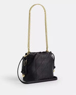 Coach Faye Mini Drawstring Bag With Quilting Black