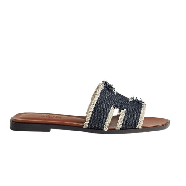 Hermes Oran Sandal Dark Bleu Clair Fanky