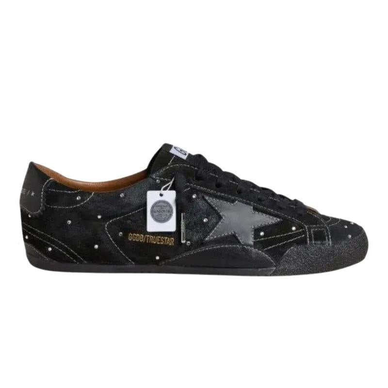 Golden Goose True-Star in black suede with Swarovski crystals
