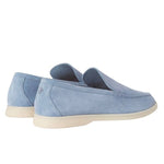 Loro Piana Men's Casual Loafers Light Blue Suede
