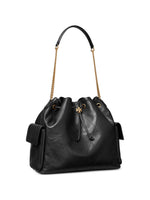 Tory Burch large Charlie quilted drawstring shoulder bag Black