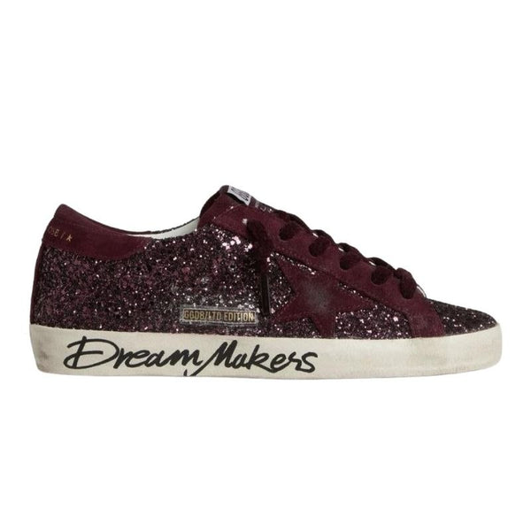 Golden Goose Super-Star LTD in cherry glitter with