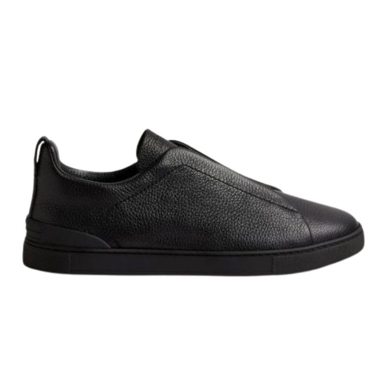Zegna Suede Triple Stitch Sneakers Black