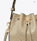 Tory Burch T MONOGRAM LEATHER BUCKET BAG