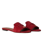 Loro Piana Summer Charms Flat Sandal Suede Burgundy
