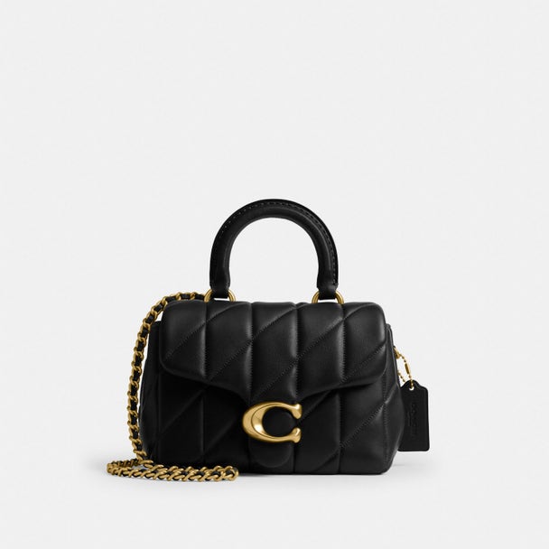 Coach Quilted Tabby 20 shoulder bag in brown nappa leather Black