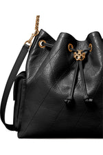 Tory Burch large Charlie quilted drawstring shoulder bag Black