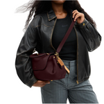Coach Slouchy Rogue Top Handle Bag Burgandy