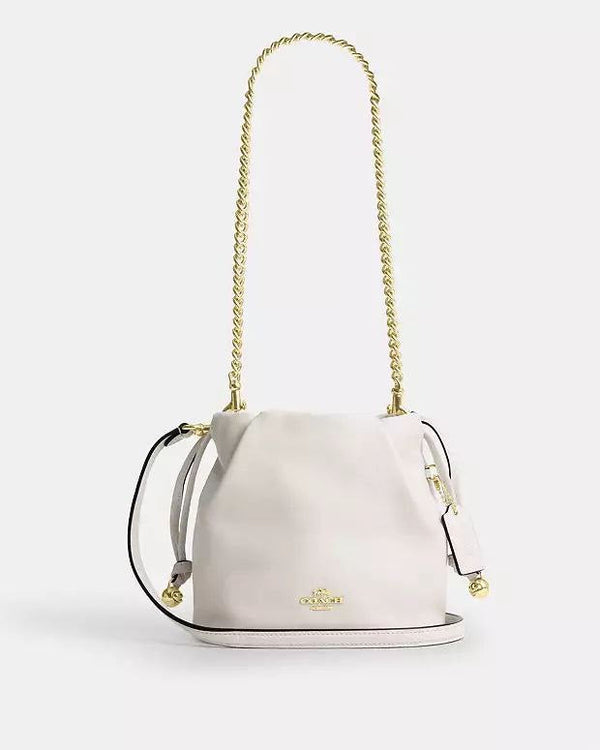 Coach Faye Mini Drawstring Bag With Quilting White